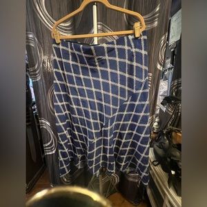 Ava Viv Navy Plaid Skirt 2X
